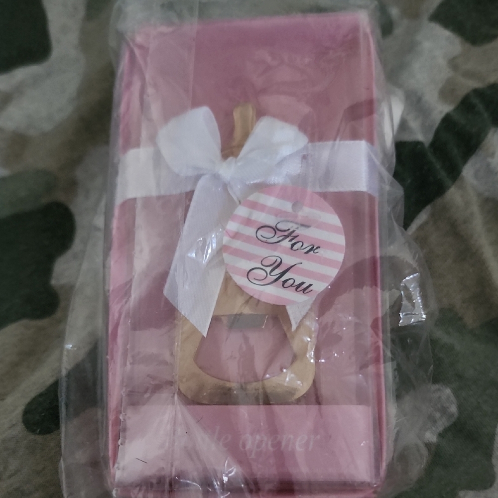 Pink and Gold Bottle Opener
